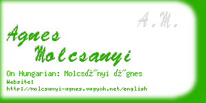 agnes molcsanyi business card